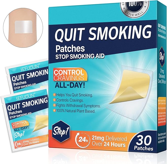 Stop Smoking Aids Patches, Helping Quit Patch, Easy & Effective Anti-Stickers, 30 Count Quit Smoking Stickers That Work with 2 Weeks, Step 1-2-3 Quit Smoking Patches