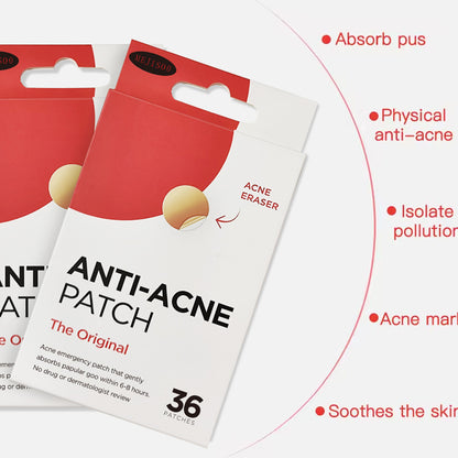Anti-Acne Patches – The #1 Hydrocolloid Acne Pimple Patch for Shrinking Zits and Whiteheads in 1 use; Nighttime Spot Stickers for Face and Skin (36 Count)