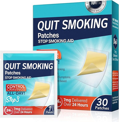 Stop Smoking Aids Patches, Helping Quit Patch, Easy & Effective Anti-Stickers, 30 Count Quit Smoking Stickers That Work with 2 Weeks, Step 1-2-3 Quit Smoking Patches